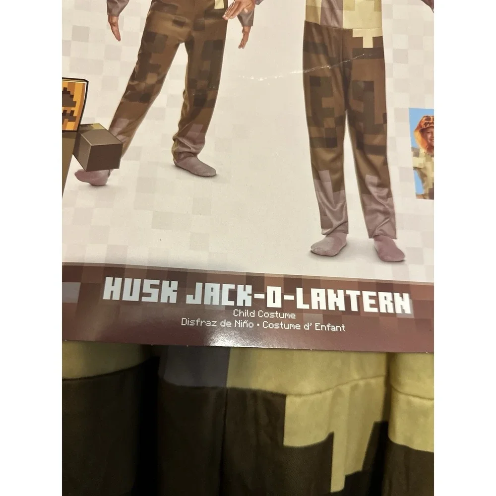 Husk Jack O'Lantern Hooded Jumpsuit Classic Child Costume Minecraft  L 10-12 NWT